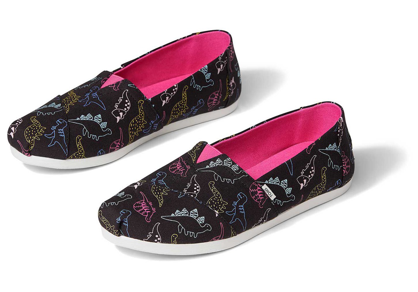 Toms Espadryle Damskie Czarne - Alpargata Dinosaur Doodles - 45PGIKNVU